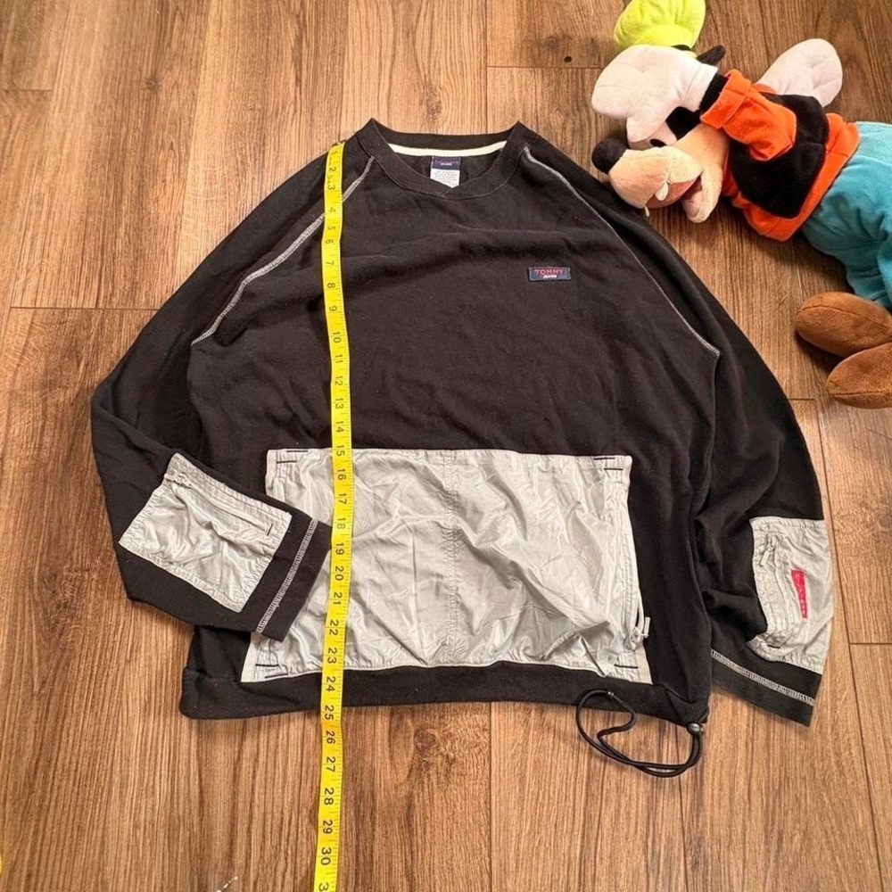 Tommy Hilfiger Jeans black crewneck with hoodie pocket Size L (0113)